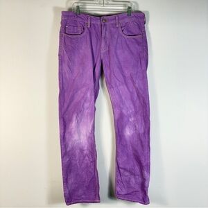Buffalo David Bitton SIX Slim Straight Purple Tie Dye Jeans 36x34